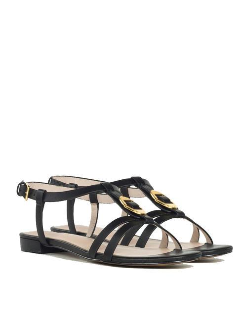 COCCINELLE CHARA SMOOTH Sandały skórzane niskie Czarny - Buty damskie
