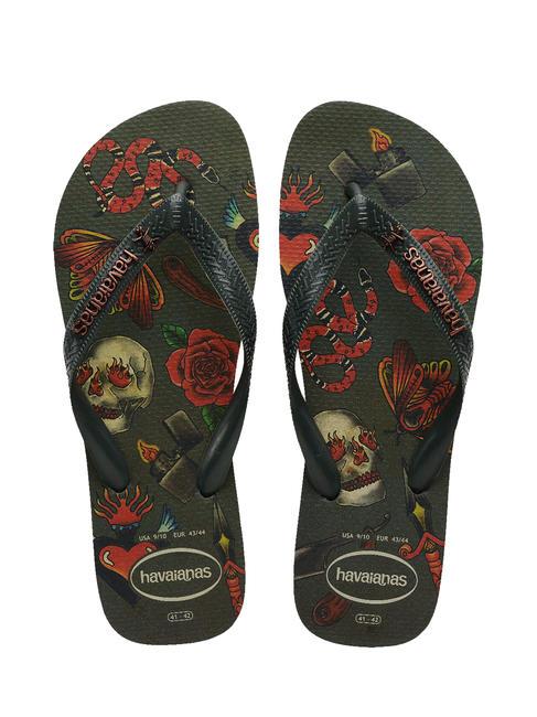 HAVAIANAS TOP TRIBO Klapki oliwkowo-zielony - Buty męskie