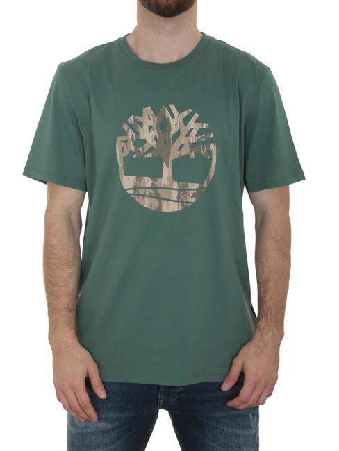 TIMBERLAND KENNEBEC RIVER TREE LOGO Koszulka bawełniana sosna morska - Koszulki męskie