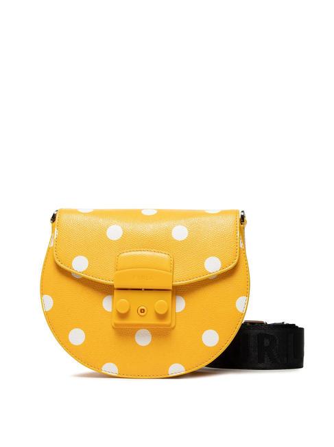 FURLA METROPOLIS Mini torebka ze skóry z nadrukiem pyłek + czarne odcienie - Torby damskie