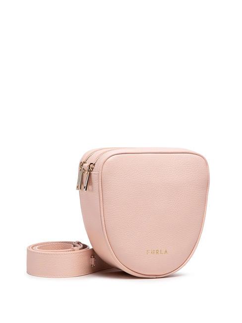 FURLA REAL Torba ze skóry kutej z podwójnym zamkiem błyskawicznym cukierkowa róża - Torby damskie