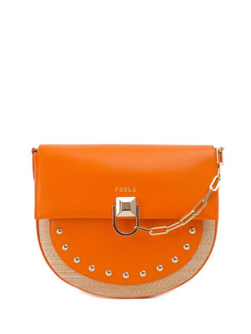 FURLA MISS MIMI Mała torba na ramię pustynia + mandarynka - Torby damskie