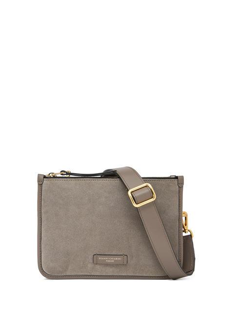GIANNI CHIARINI DEBBIE NEW Torba na ramię ze skóry zamszowej jasnoszary - Torby damskie