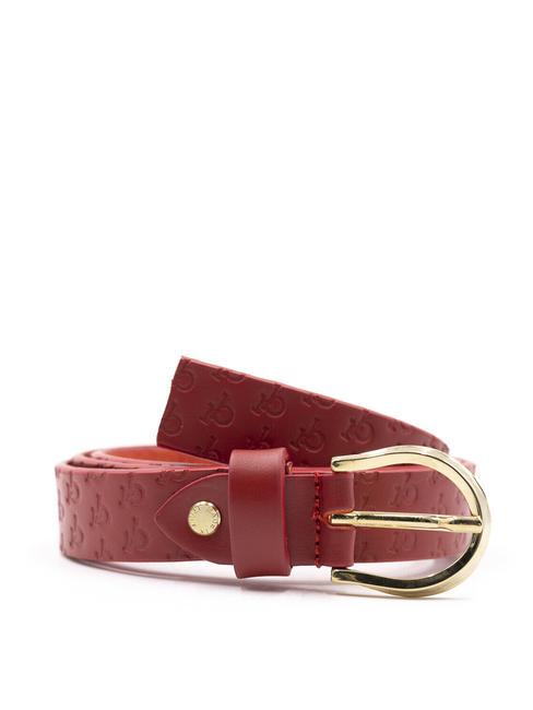 ROCCOBAROCCO EMBOSSED Pasek skórzany czerwony - Paski