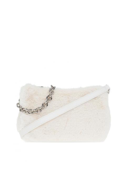FURLA MOON Torba na ramię z paskiem na ramię biała bawełna - Torby damskie