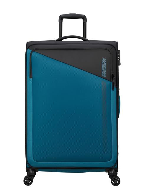 AMERICAN TOURISTER DARING DASH Duży, rozszerzalny wózek czarny niebieski - Wózki półsztywne