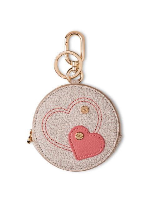 BORBONESE KEYRING Brelok w kształcie serca 15 róż piaskowych/herbacianych - Brelok