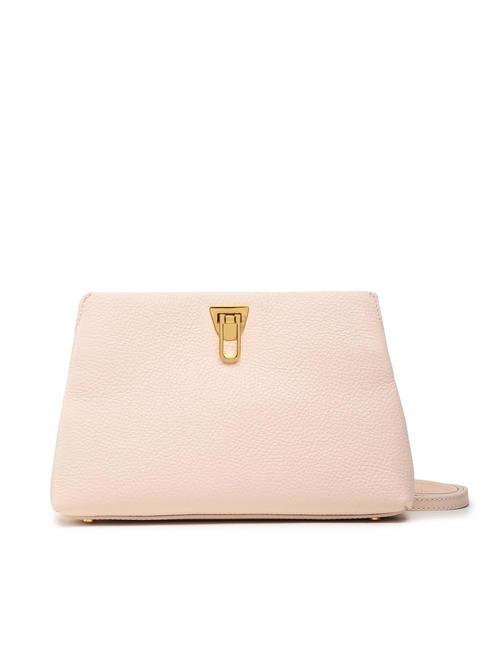 COCCINELLE BEAT CLUTCH Torebka kopertówka ze skóry młotkowanej kremowo-różowy - Torby damskie