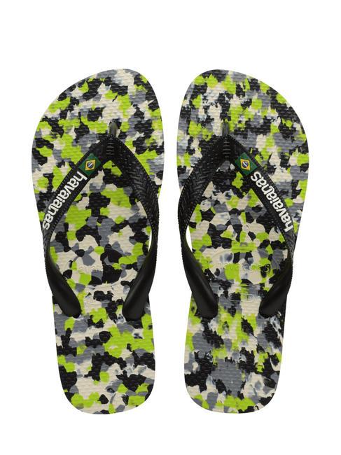 HAVAIANAS BRASIL TECH II Klapki cytrynowo-zielony - Buty męskie