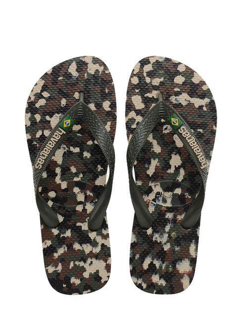 HAVAIANAS BRASIL TECH II Klapki oliwkowo-zielony - Buty męskie