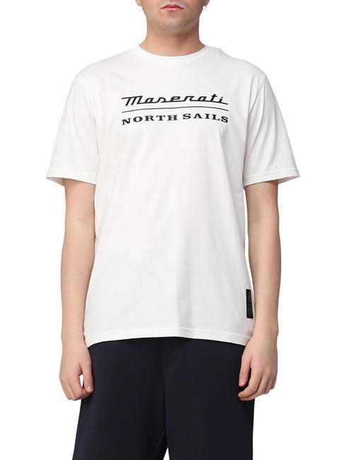 NORTH SAILS MASERATI Bawełniana koszulka z nadrukiem maxi biały - Koszulki męskie