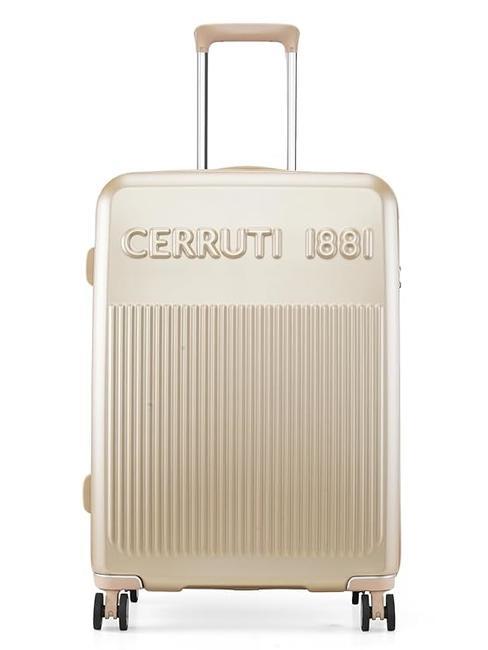 CERRUTI 1881 Średni wózek rozszerzalny Szampan - Wózki twarde