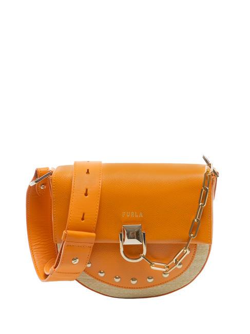 FURLA MISS MIMI Mała torba na ramię pustynia + mandarynka - Torby damskie