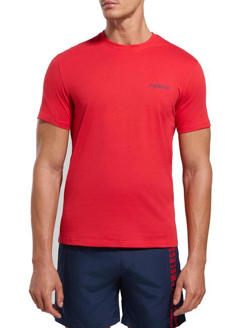 BIKKEMBERGS VERTICAL STRIPES Koszulka bawełniana jagody goji - Koszulki męskie