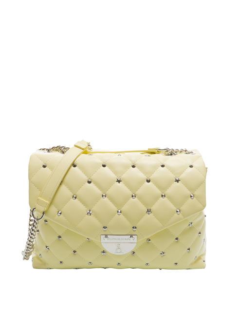 L'ATELIER DU SAC REBECCA Pikowana torba na ramię jasna limonka - Torby damskie