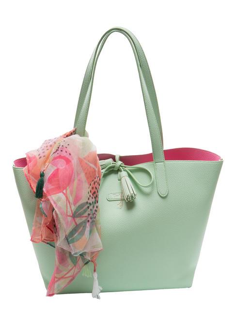 PASH BAG LIKE IT! Torba zakupowa z szalikiem zielony - Torby damskie