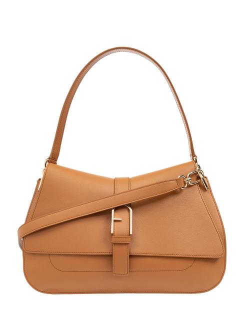 FURLA FLOW Torebka L ze skóry brandy - Torby damskie