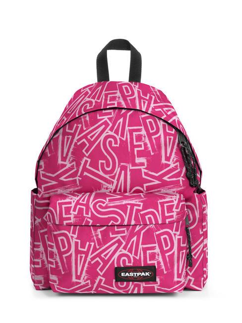 EASTPAK PADDED DAY PAK'R Plecak na laptopa 14" z kieszenią na butelkę z wodą ep litery różowe - Plecaki szkolne i rekreacyjne