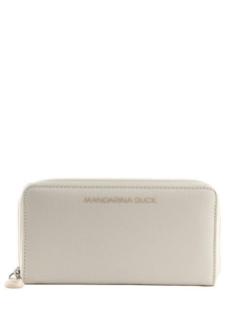 MANDARINA DUCK MD20 Duży portfel zapinany na zamek optyczna biel - Portfele damskie