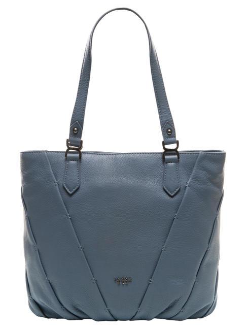 TOSCA BLU MIMOSA  Skórzany Shopper błękitny - Torby damskie