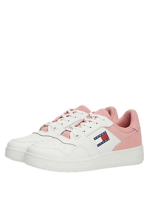 TOMMY HILFIGER TOMMY JEANS RETRO BASKET MIX MEDIA Trampki antypoślizgowe kredowo-różowy - Buty damskie