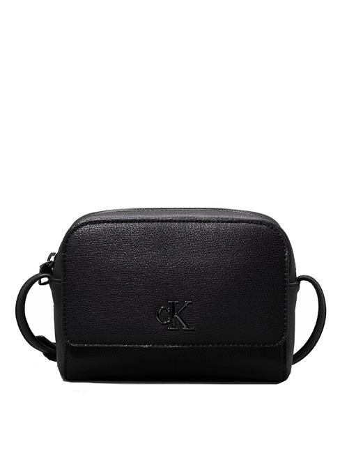 CALVIN KLEIN MINIMAL MONOGRAM Camera Mała torba na ramię czarny/błyszczący metaliczny - Torby damskie