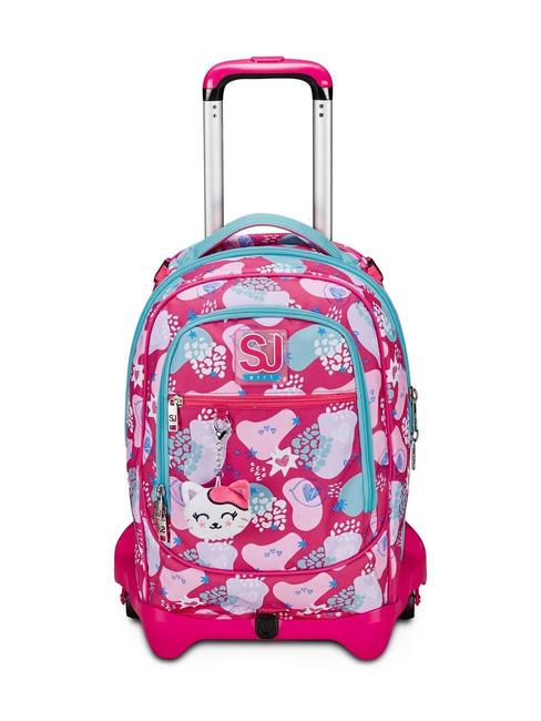 SJGANG PINKFUR GIRL Odpinany plecak na kółkach, 3 kółka niebieski blask - Plecaki z wózkiem