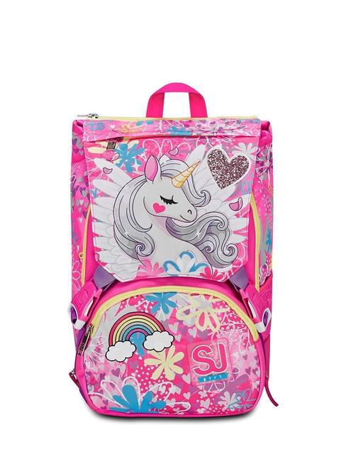 SJGANG UNICORN LED Plecak z aplikacjami FUKSJA CUKROWĄ - Plecaki szkolne i rekreacyjne