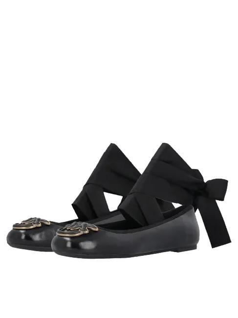 PINKO GIOIA  Baleriny skórzane czarna limuzyna - Buty damskie