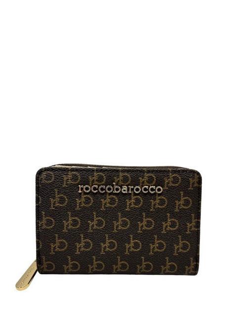 ROCCOBAROCCO MONOGRAM  Portfel zapinany na suwak brązowy - Portfele damskie