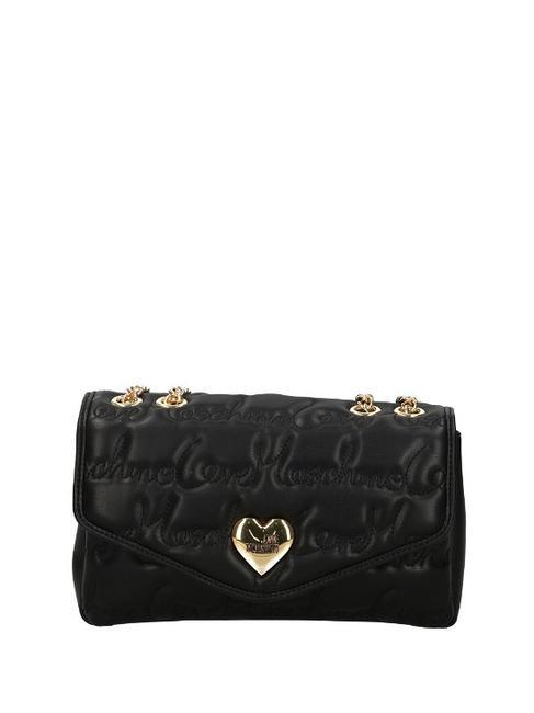 LOVE MOSCHINO GOLD HEART Convertible Torba na ramię / torba crossbody Czarny - Torby damskie