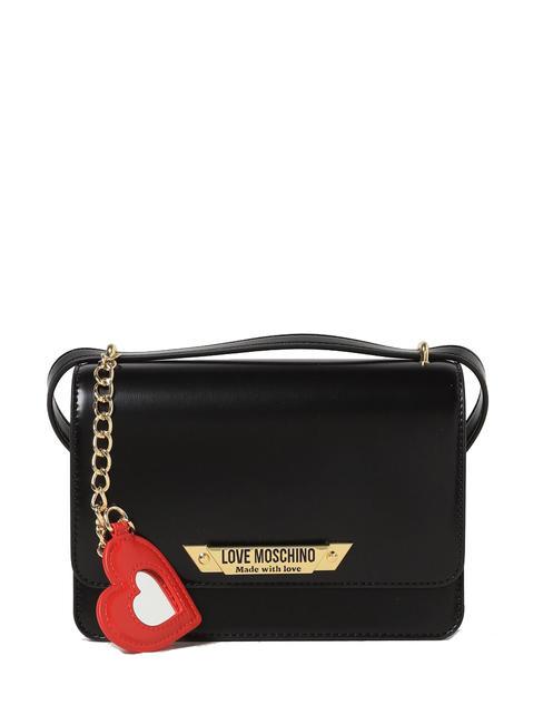 LOVE MOSCHINO HEART CAHRM Mała torba na ramię Czarny - Torby damskie