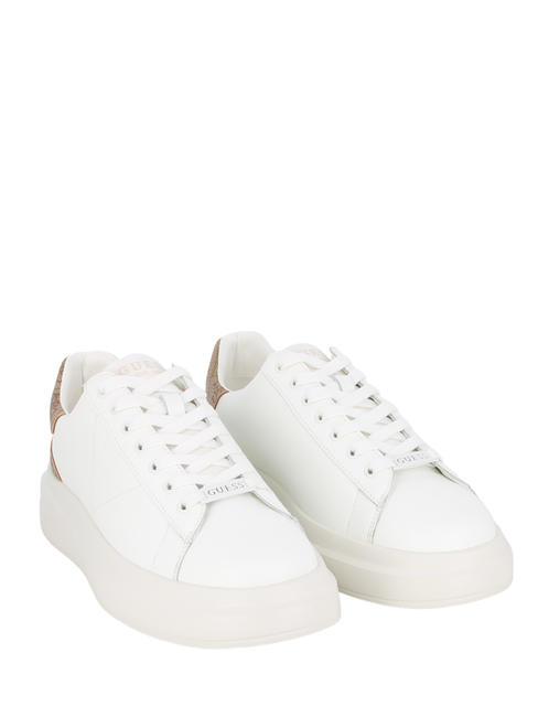 GUESS ELBA  Adidasy biało-brązowa ochra - Buty męskie