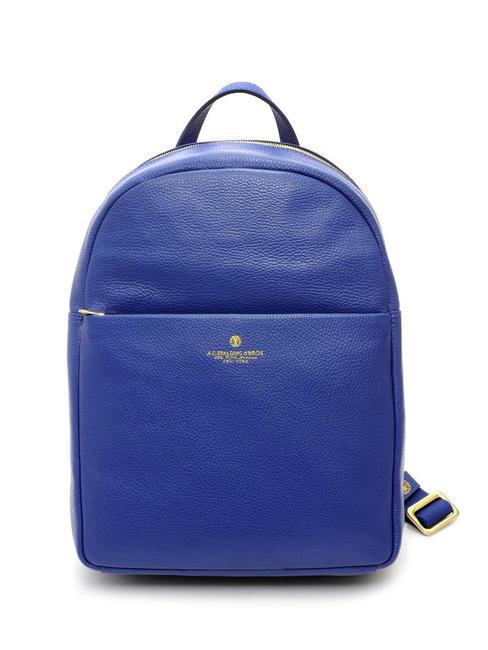 SPALDING TIFFANY Plecak skórzany na laptopa 14" niebieski - Torby damskie