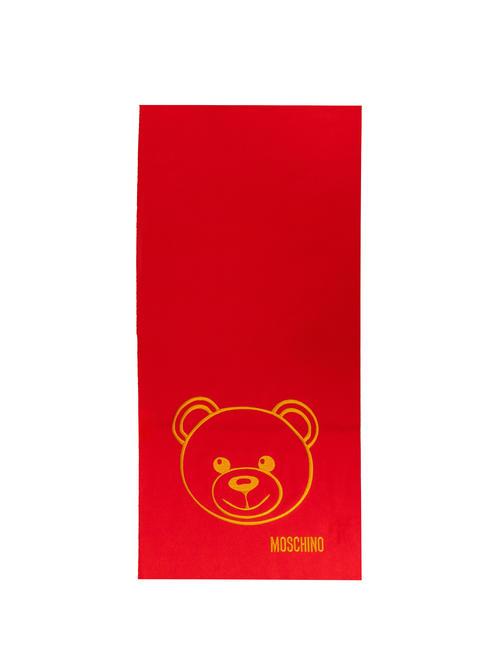 MOSCHINO BEAR Szalik wełniany czerwony - Szaliki
