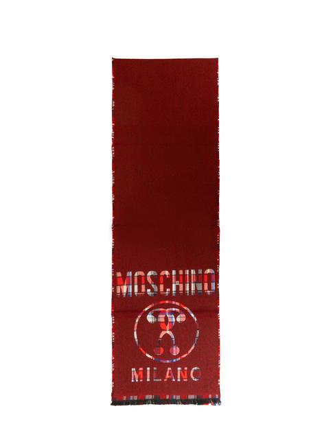 MOSCHINO MILANO Szalik wełniany Burgundia - Szaliki