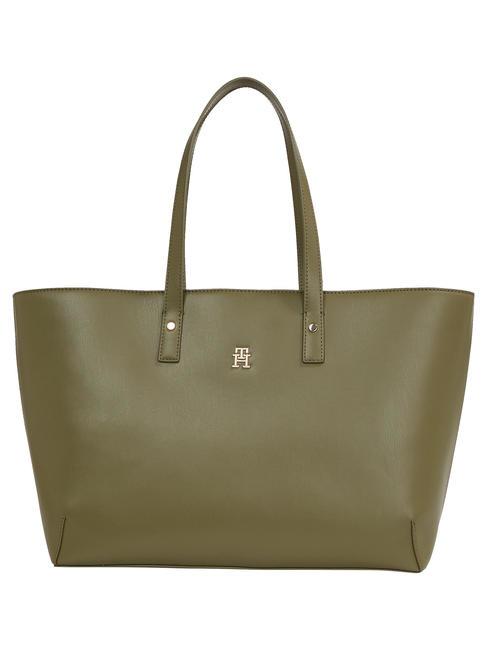 TOMMY HILFIGER CHIC  Torba na zakupy na ramię użyteczność oliwek - Torby damskie