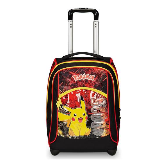 POKEMON PIKACHU Plecak na kółkach 2-kołowy płomień/szkarłat - Plecaki z wózkiem