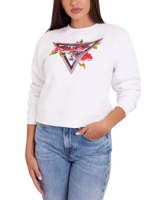GUESS ROSES TRIANGLE Bluza z okrągłym dekoltem czysto biały - Bluzy damskie