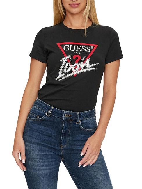 GUESS ICON Koszulka bawełniana odrzutowiec - Koszulki i topy damskie