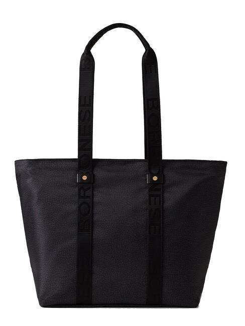 BORBONESE SHOPPER MEDIUM ECO LINE Torba na ramię ciemny czarny - Torby damskie