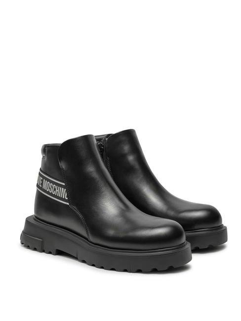 LOVE MOSCHINO SQUARE 40 Skórzane buty Beatlesów Czarny - Buty damskie