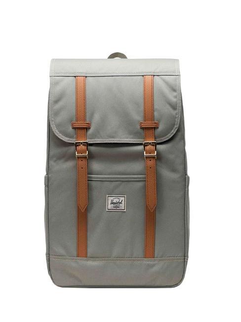 HERSCHEL RETREAT Plecak na laptopa 15,6" trawa morska/biały ścieg - Plecaki szkolne i rekreacyjne
