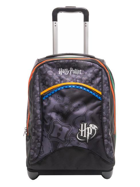 HARRY POTTER HOGWARTS Plecak na kółkach 2-kołowy Czarny - Plecaki z wózkiem
