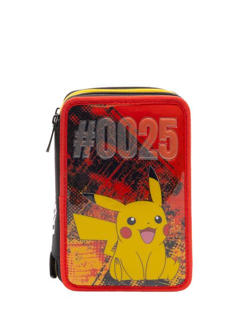 POKEMON PIKACHU Piórnik z kompletnym wyposażeniem szkolnym płomień/szkarłat - Piórniki i akcesoria