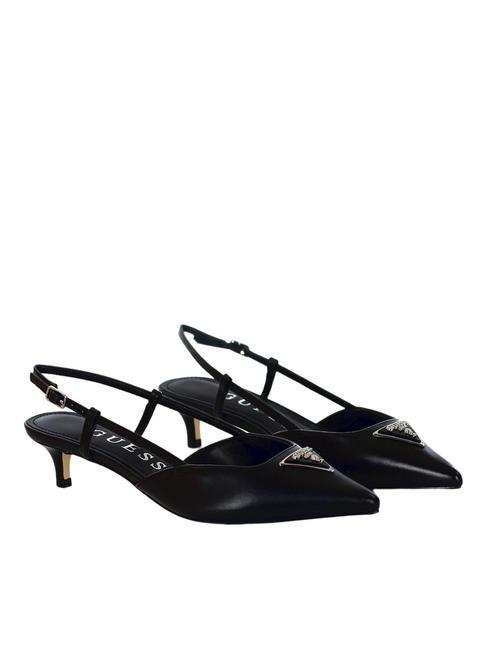 GUESS JESSON Skórzane czółenka typu sling back CZARNY - Buty damskie