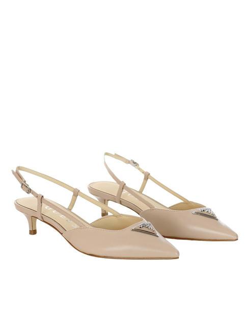 GUESS JESSON Skórzane czółenka typu sling back kolor ciemnoszary - Buty damskie