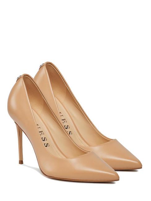 GUESS SABALIA6 Skórzany dekolt piasek - Buty damskie