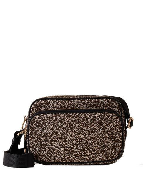 BORBONESE CAMERA CASE SMALL ECO LINE  Torba na ramię OP/NATURALNY/CZARNY - Torby damskie