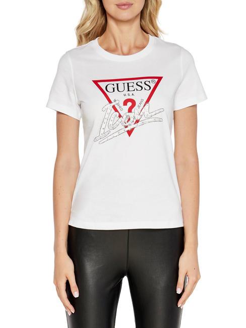 GUESS ICON Koszulka bawełniana czysto biały - Koszulki i topy damskie